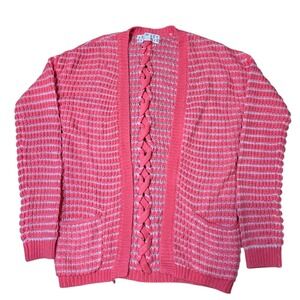 Pink Republic Girls‎ Coral Knit Open Front Cardigan Sweater Kids Size S 7/8